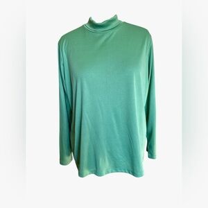 Vintage Vicki Wayne 80s Women's Avocado Green Long Sleeve Turtleneck Top